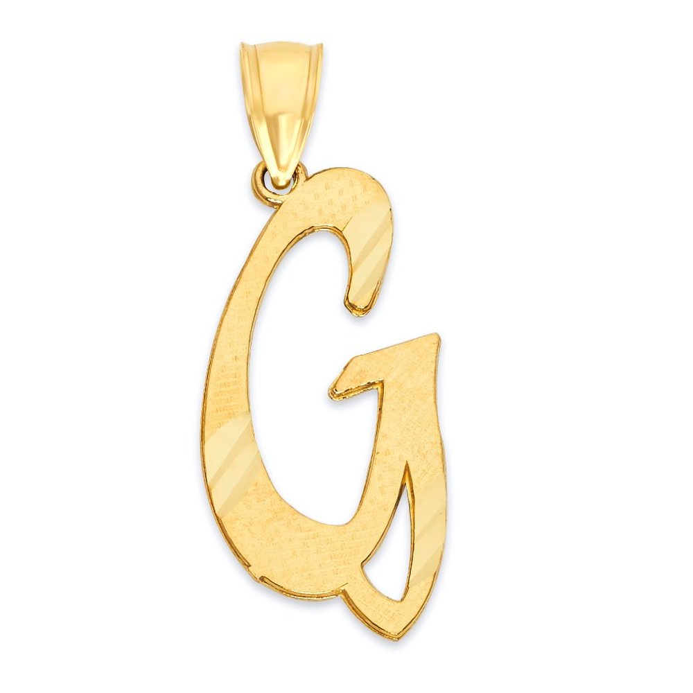 10k Real Solid Gold G Initial Pendant